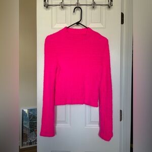 Anthropologie Neon Pink Fuzzy Sweater Medium